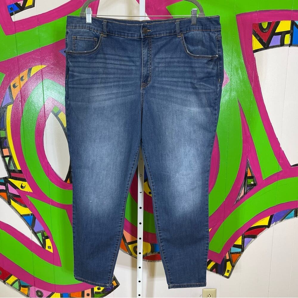 Terra & Sky, Women's Skinny Blue Jeans. Size 22W. In good used condition!